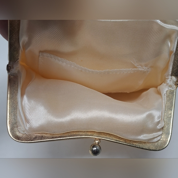 Vintage Beaded Purse Colorful White Gold 60s 70s Hand Bag Satchel Depression Era - Picture 8 of 11